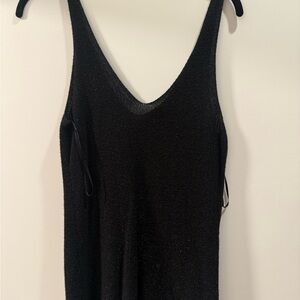 Mango Basics Gold Sparkling Black Textured Top